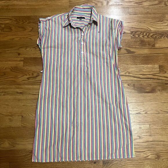 Tommy Hilfiger Rainbow Stripe Dress‎ Size 4 - Picture 1 of 4